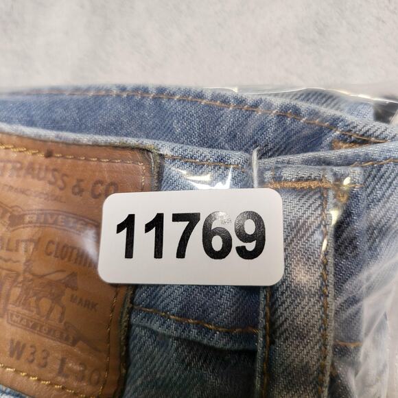 Levis 511 Jeans Mens 33x30 Light Wash Slim Fit Stretch Checkered Pixel Print - Picture 11 of 11